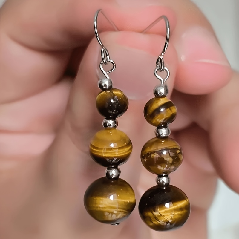 10 Pairs Handmade Natural Stone Earrings Set, Bohemian Style